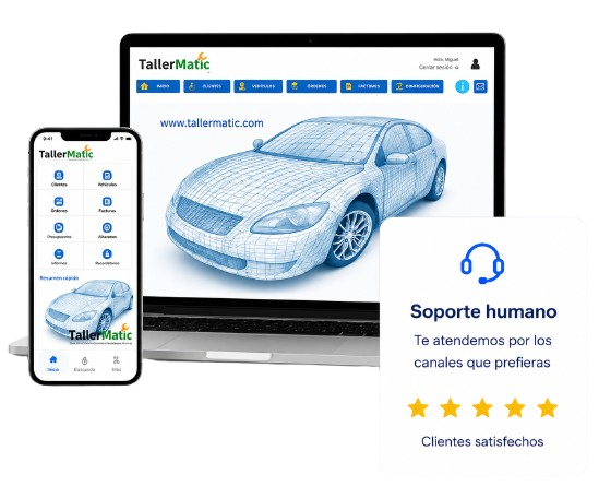 Software para talleres mecánicos compatible con PC tablet y móvil